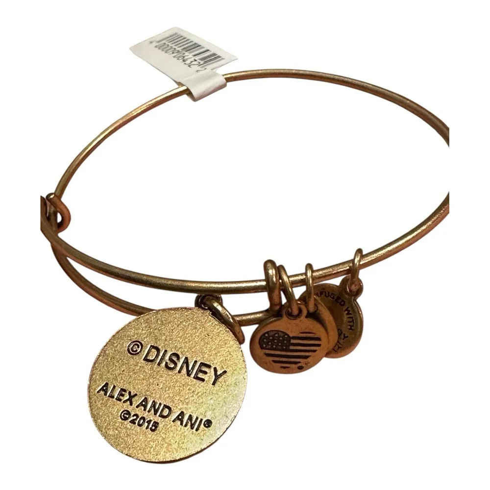 2015 Mickey Mouse Alex & Ani Bracelet‎ Dated Disney Parks Gold Tone
